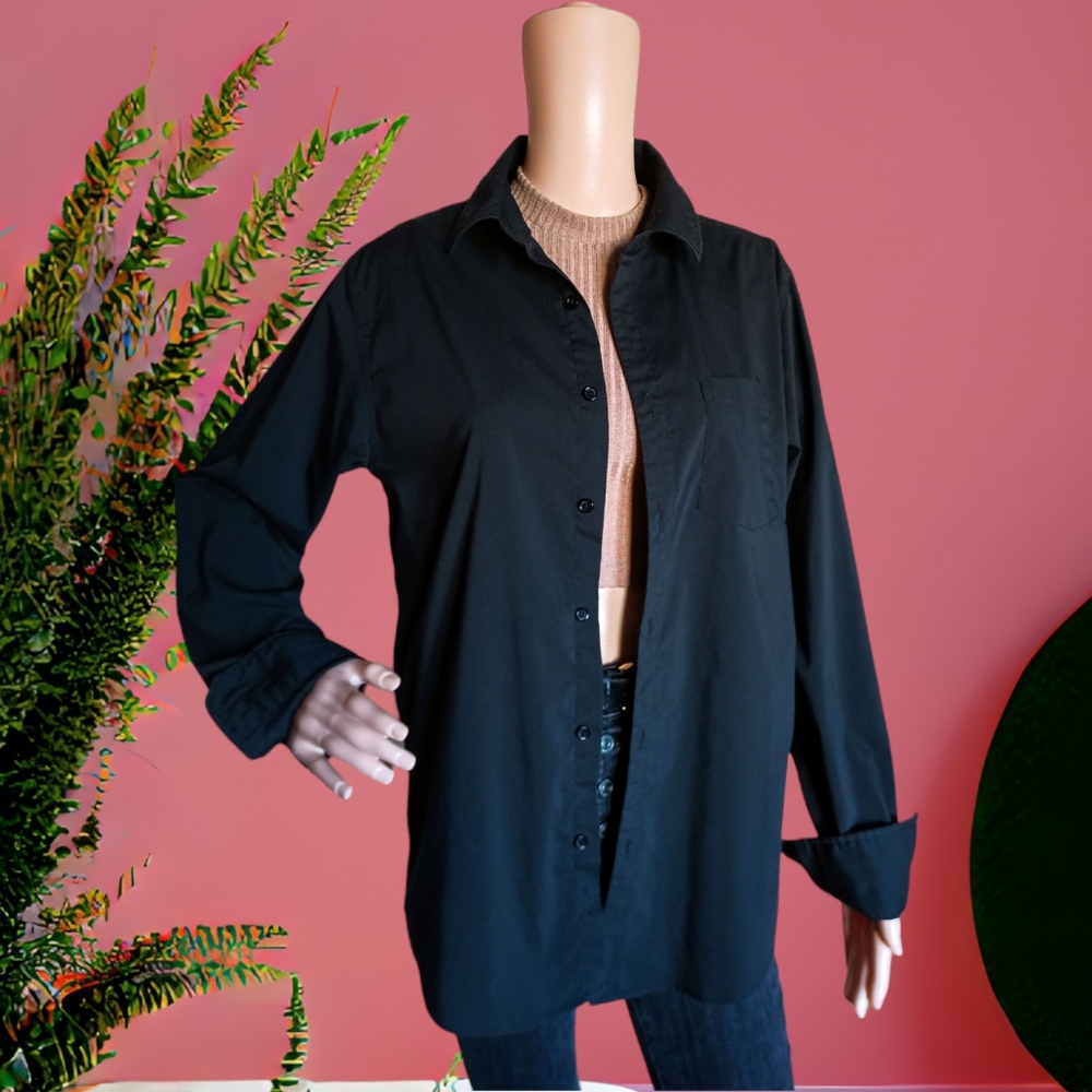 Z/C Habillé Men/Unisex Black Classic Dressing Shirt - Picture 13 of 16